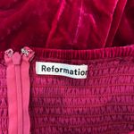 Reformation  Chestnut Velvet Babydoll Dress Womens Size 6 Sweetheart Neck Mini Photo 4