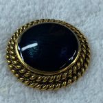 Round Flat Circular Jewelry Pin Brooch Shade of Blue Iridescent Large Center Photo 5