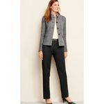 Talbots  High-Waist Straight Pants Women's Size 0P Navy Blue Flat Front Stretch Photo 2