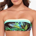 Salt+Cove Tropic Glo Bandeau Floral Swim Top Green Size XS Photo 1