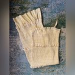 Mable floral smocked tiered ruffle spaghetti strap maxi dress, size medium Yellow Photo 8