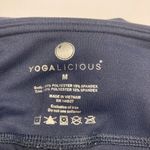 Yogalicious  Leggings Navy Blue‎ With Black Mesh Cutout Panels Size Medium Photo 3