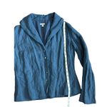 J. Jill Teal button up lightweight blazer jacket linen blend sz 10 Green Photo 6