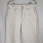 Kensie The Wide Leg White Denim Cropped Raw Hem Split Ankle Petite Friendly Size 6/28 Photo 2