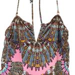 Mara Hoffman Swim One Piece Swimsuit Size Small Pink Feather Print Cutout Back Photo 5