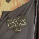 Alex Evenings  Embellished Ladder Sleeve Draped Knot Front Gown Navy Blue Size 6P Photo 12