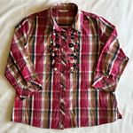 Allison Daley  Vtg 90s Floral Embroidery Multicolored Button Down Sz 10 Fairycore Photo 0