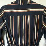 She & Sky NWT 3/4 sleeve striped shirt dress navy blue size small Photo 7