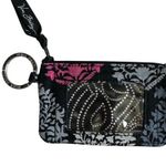 Vera Bradley Black Zip Id Card Card Holder Wallet Keychain Photo 1