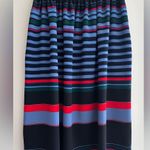 ZARA  Woman Striped Pleated Knee Length Skirt, Small, NWT, Black/Blue/Red/Green Photo 2