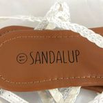 SandalUp Womens Thong Sandals Braided Faux Leather Ankle Strap White Size 11 Photo 4