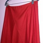 Vince  Asymmetric Drape Skirt Crimson Women Size 10 Red Midi Wool Office Career Photo 2