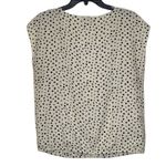 Ann Taylor  LOFT Petites Sleeveless Top Size MP Light Yellow Black Gray Splotches Photo 7