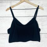 ZARA  Black Crochet Ruffled Rosette Sleeveless Sweater Knit Crop Top Size Large Photo 6