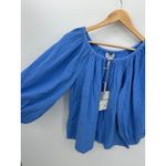 Tommy Bahama Gauze Blue Off Shoulder Top Size XS NWT Oversized Coastal Boho Photo 2