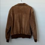 Vintage 100% Suede Leather Tan Bomber Jacket Size: L Size L Photo 6