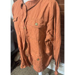 Draper James  RSVP Jacket Full zip Burnt Orange Lightweight Cotton Utility Safari Photo 2
