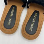 Stuart Weitzman Cammy Slide Flat Sandal Shoes Black Faux Shearling Size 7 Photo 4