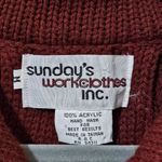 Vintage Floral Peter Pan Collar Tunic Sweater M Burgundy Puff Sleeve Cottagecore Red Size M Photo 7