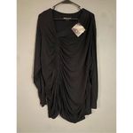 Ava & Viv  Black Ruched Long Sleeve Top Size 3X NWT Photo 1