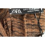 ZARA  Brown Knit Cold Shoulder Long Sleeve Midi Dress Size S New NWT Ribbed Photo 12