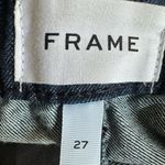 frame denim Pleated Wide Leg High Rise Denim jean trouser in Navy. Size 27. Photo 2