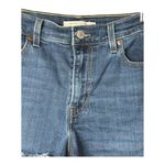Levi's High Rise Denim Jean Shorts Frayed Hem Dark Wash Casual Women Size 29 Photo 3
