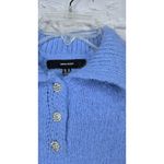 Vero Moda Mabel knit polo sweater blouse XS women's blue soft fuzzy fall winter Photo 7