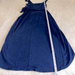 Reformation Kaila Knit Wrap Dress Scoop Neck Navy Blue Size S Photo 5