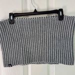 The North Face  Knit Cowl Neck Warmer Gray Infinity Striped Soft Winter Scarf Photo 0