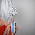 Cupshe Colorblock Orange Peach White Side Tie One Piece Swimsuit Shelf Bra NWT Photo 3