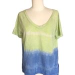Maroni NWOT Women’s Lime And Blue Tie Dye VNeck Oversized Tee SM Green Photo 1