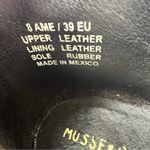 Musse & Cloud  pointy toe booties leather brown gold lazer cut western size US 8 Photo 7