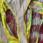 Forplay Women Criss Cross Open Front One Piece Swimsuit Large Pineapple Plunge Green Photo 13