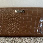 Kate Spade LARGE CONTINENTAL ZIP AROUND LEATHER WALLET CLUTCH COGNAC BROWN Photo 1