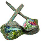 Trina Turk  Size 6 Multicolor Geometric Print Twist Front Bikini‎ Top Swimwear Photo 1