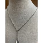 The Sak NWT The‎  Hammered Silver Y Pendent Drop Necklace w/ Adjustable Clasp Photo 2
