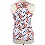 White Boho Chevron Floral Print Racerback Tank Top Size XL Photo 7