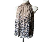 Via Signoria Silk Racerback High Neck Silk Top, Sz S Photo 1