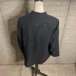 Studio Works  Black Zip Front Long Sleeve Faux Suede‎ Collarless Jacket Size 16W Photo 2