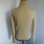 Liz Claiborne  Cable knit Gold Shimmer Turtleneck Sweater Photo 3