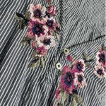 Abercrombie: Striped Balloon Sleeve Floral Embroidered Long Sleeve Blouse Blue Size M Photo 3