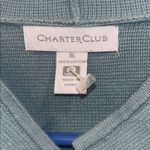 Charter Club Soft Blue and Light/ Dark Gray Knit Cardigan Open Front No Buttons Photo 1