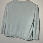 Loft Baby Blue 3/4 sleeve cardigan with button women’s size small Photo 4