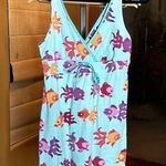 Nick & Nora  Koi Fish Blue Sleeping Gown Chemise Dress Size Small Photo 0
