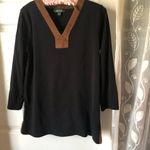 Ralph Lauren  women shirt long sleeves suede V neck, size large Photo 6