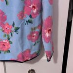 Pink and Blue Floral fleece top Size L Photo 2