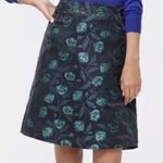 J.Crew Floral Flat Front A-Line Lined Skirt Women’s Size 2 Black & Green Photo 1
