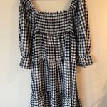 R.Vivimos Puff Sleeve Smocked Tiered Midi Dress Gingham Black Women's Size XL Photo 0