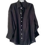 Vitamin A  NWOTS Playa Black Linen Oversized Shirt Dress size Small Photo 3